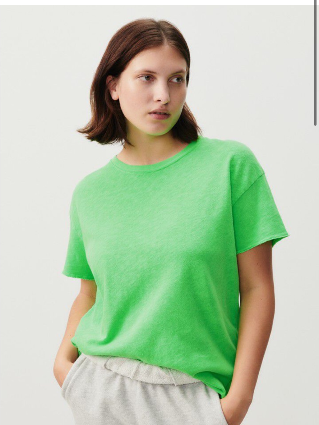 American Vintage Classic Crewneck T-Shirt In Bright Green - Women
